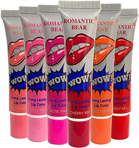 Magic Lipgloss Set 6 Farben Peel Coloured Lip Gloss Wasserdicht Langlebig Matt Sexy Farbe Lippenstift Gloss für Frauen Mädchen Geschenk Leicht Abziehbare Flüssige Lippenstifte