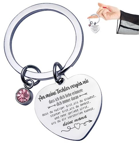 AOOGON Schlüsselanhänger mit Gravur Herz Geschenk für Tochter, Tochter Geschenke von Mama, Inspirierende Geschenke, Geburtstagsgeschenke