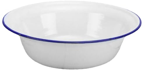 BESTonZON Bol En Émail Rétro Avec Couvercle Saladier Émaillé Pour Soupe Salade Et Petit Déjeuner Vaisselle De Cuisine 6.30 Pouces