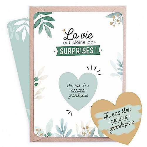 Manahia Carte à Gratter Arrière Grand-Père | Futurs Arrière Grands-parents - Tu vas être arrière grand-père | Carte Annonce Naissance - Futur Arrière Papy - Annonce Grossesse Arrière Grand-Père