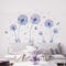 TOARTI Groß Wandtattoo Löwenzahn,Blau Wandsticker für Kinderzimmer Mädchen,Wandtattoo Pusteblume für Schlafzimmer,Schmetterling Pflanzen Blumen Wandaufkleber für Babyzimmer Wohnzimmer Wanddeko