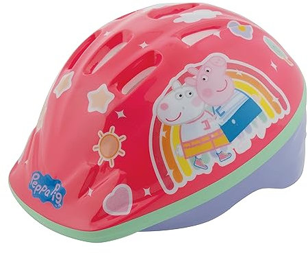Peppa Pig Kids Bike Helmet Officially Licensed Character Design Robust EPS Inner Material, Adjustable Size, Ventilated Shell for Cooling Suitable for Head Sizes 48-52cm