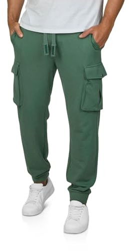 riverso Cargo Jogginghose Herren Baumwolle lang Regular Fit RIVLoris | Cargohose Sporthose Trainingshose Freizeithose Taschen Rot Blau Schwarz Grün S M L XL XL XXL 3XL 4XL 5XL
