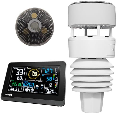 ECOWITT Wetterstation WS3901, 7 in 1 Wetterstation Wittboy Außen-Sensoreinheiten WS90, 7.5 Zoll Wifi Innenbereich LCD-Farbkonsole mit 3-in-1-Sensoren, Ecowitt IOT Intelligente Verknüpfungssteuerung