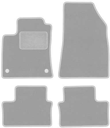 Velours-Fußmatten passend für Renault Clio V 2019-, Grau, OSLO, passgenau | passend für Schrägheck; Velours-Teppich (Polypropylen), ca. 6,5 mm; rutschfest, runde Befestigungen (Typ RN)