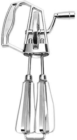 Frullatore a manovella per uova, 133 g, miscelatore manuale rotativo a manovella, frusta a manovella con impugnatura comoda, frusta a manovella antiscivolo, per torte