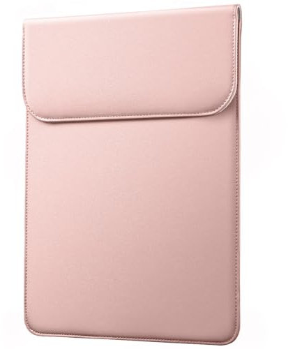 JETech Dünn Laptoptasche Hülle für MacBook Air 13 Zoll (M4/M3/M2) 2022-2025, MacBook Pro 13 Zoll (M2/M1) 2016-2022, PU Ledertasche (Rosa)