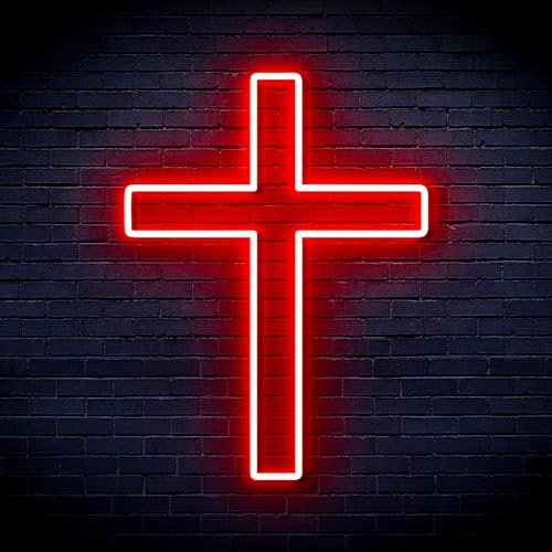 AdvPro Kreuz Jesus Home Decoration Flex Silikon LED Neonschild - Rot - st16s44-fnu0059-r