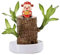Sbyzm Plante en bois brésilien avec ornements de dieu de la fortune, plante hydroponique en bois brésilien, plante en bois porte-bonheur du Brésil avec pot de fleurs, mini bois porte-bonheur du Brésil