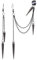 QLEUIFT 1 Paar Leichte Einzigartige Schwarze Punk Lange Quaste Kette Ohrstulpen Ohrringe 316L Edelstahl Vintage Eimer Ohrstecker Bergsteiger Ohrringe