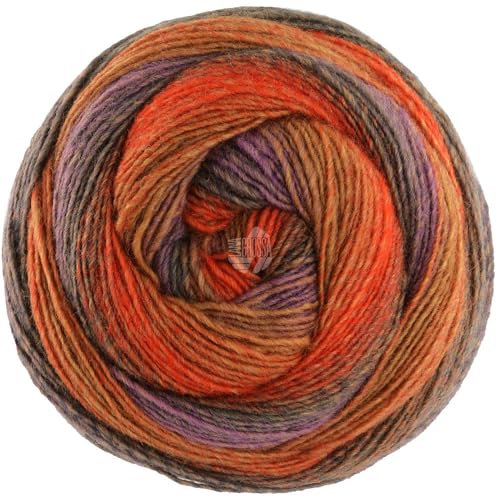 LANA GROSSA Gomitolo Versione | Dochtgarn mit Farbverlauf | Handstrickgarn aus 60% Schurwolle & 40% Polyacryl | 200g Wolle zum Stricken & Häkeln | 700m Garn FB 453