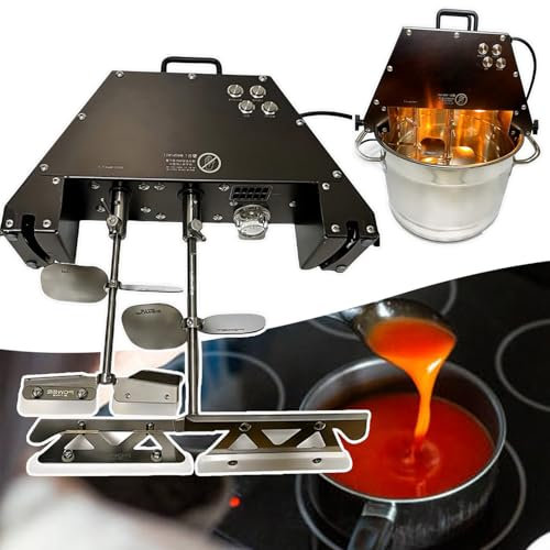 JODAIS Electric Food Stirrer Pot Automatic Pot Stirrer Scraping bottom,Double Paddle|Auxiliary Fan|LED Light|Maximum Capacity 10L for Fruit Jam/Custard Cream/Solid Filling/Pasta Sauce