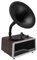 VBESTLIFE Plattenspieler, Retro-Plattenspieler, Vintage-Phonograph, Grammophon, Eingebauter Lautsprecher, Subwoofer, Bluetooth, USB, UKW-Radio, für Heimdekoration (EU-Stecker)