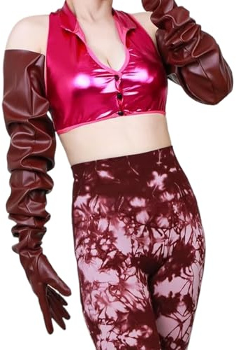 YiQinzcxg PU Leder Handschuhe Für Frauen Männer Club Handschuhe Erwachsene Lose Handschuhe Party Kostüm Handwear Bühne Zeigen Handschuhe