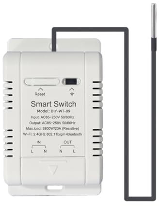 Sirxlevcy WiFi-Temperaturschalter mit 1M-Sensor Smart WiFi 20A Thermostat-Temperaturschalter Unterstützt Sprachsteuerung