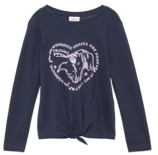 s.Oliver Longsleeve mit Glitzerprint und Knoten-Detail