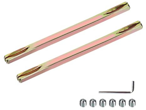 PARFCO Square Spindle 8mm 2pcs Push Pin Iron Square Pin 8x8x150mm Door Handle Spindle Bar with Screw and Handle for Most Door Handle Square Shank Slotted Strip
