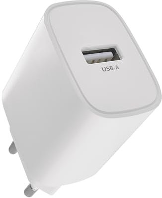 EMOS - Caricatore USB-A da 10 Watt - Alimentatore senza cavo - Adattatore Euro tipo A - Spina di ricarica da 10 W per la ricarica di smartphone, iPhone, dispositivi ricaricabili - 5 V/2 A - Bianco