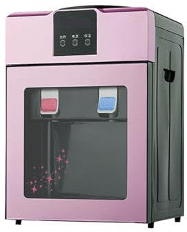 TIEOAXFT Household Water Dispenser Warm Hot Cold Pump Fountains Machine Instant Heating Desktop Gallon Drinking Bottle Tap Faucet(Ice hot Pink)
