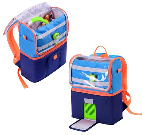DDgro Tragetasche Rucksack für Toniebox Starterset, Reisetasche für Tonies Charaktere, Ladestation & Kopfhörer (Blau)