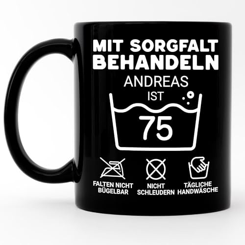Kiddle-Design Personalisierte Tasse 18. Geburtstag - Mit Sorgfalt behandeln das Gute Stück ist 18-18ter Lustiges Geschenk Geburtstag Mann Frau, Schwarze Tasse