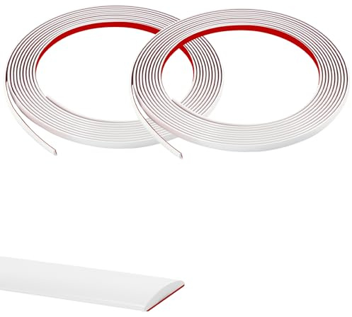 AOOSU Baguette de Finition, 2 Rouleaux 5M*8MM Moulures Décoratives Autocollantes, Moulure Adhesive Bordure de Finition, Moulure Autocollante Murale PVC pour Mur Meubles Plafond Armoire Plancher