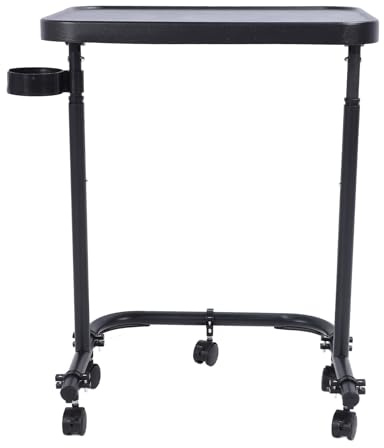 OEBUAFI Table D'appoint de Lit Roulant à 3 Niveaux de Hauteur avec roulettes et Plateau Magnétique Amovible pour Dortoirs et Salons