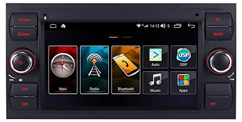 Autoradio doppio DIN da 7 pollici, unità Android 9.1, radio DAB, navigatore satellitare GPS, WiFi, Bluetooth, lettore stereo CD DVD per Ford Fiesta 2005, Kuga 2008-2011, S-Max 2007-2009