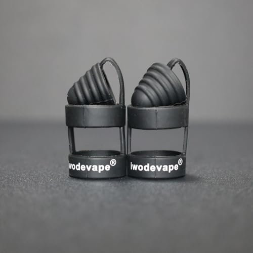 Ruiyitech 2 soportes con anillas y tapón para depósito de vapeador 510 810 RTA RDA, silicona, antideslizante, con boquilla negro