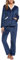 iClosam Pyjama Femme Hiver à Manches Longues Ensemble de Pyjama en Flanelle Pyjama Polaire Col V avec 2 Poches Vêtements de Nuit Chaud Confortable