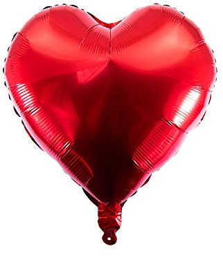 Oblique Unique® Herz Stern Folien Luftballon für Geburtstag Kindergeburtstag Hochzeit Party Feier Weihnachten Deko Folienballon - Wählbar (Herz Rot)