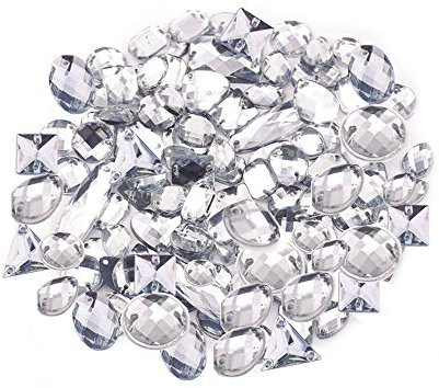 Anyasen Glitzersteine zum annähen 200 Stück Strasssteine Acrylsteine Strasssteine zum aufnähen für Kleidungsstück und Basteln Kleidung und Tasche Deko (Klar)