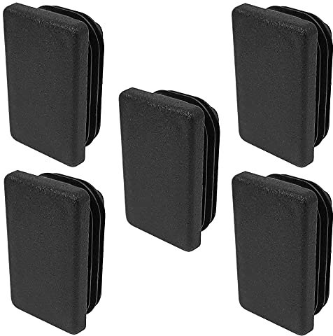 cyclingcolors 5x embout de tube bouchon insert protection rectangulaire rentrant patin pied chaise meuble noir (60x30mm)