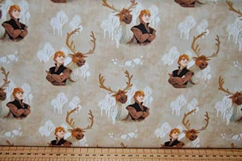 Fat Quarter Disney Frozen 2 Kristoff und Sven 100% Baumwollstoff