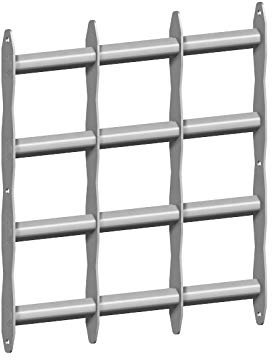 Fenstergitter Ausziehgitter in Edelstahl, H 600mm (Wandmontage außen, 450mm - 700mm)