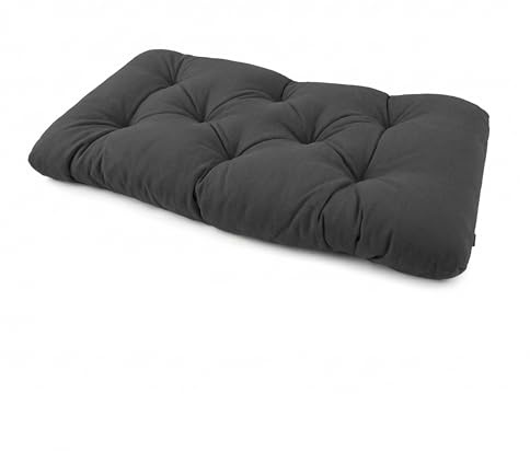 POKAR Coussin Matelassé pour Palettes Euro - 1x Assise 120cm x 60cm x 12cm, en Mousse formée à Froid, très Confortable, Canapé de Jardin, Intérieur et Extérieur, sans Palette, Anthracite