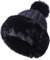 JFAN Warm Mütze Bommelmütze Damen Pudelmütze Winter Ski Mehrfarbig Mode Flauschige GEH?keltes Fell Strickmütze Schwarz One Size