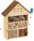 Relaxdays Insektenhotel, Bienenhotel zum Aufhängen, HBT: 35 x 27,5 x 10 cm, Nisthilfe Wildbienen, Garten & Balkon, Natur