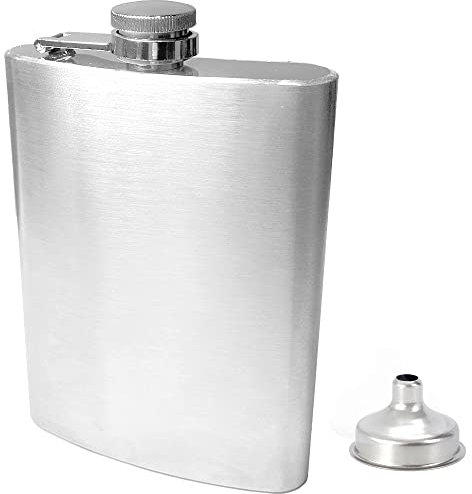 Newaner Edelstahl Flachmann und Trichter Set, 8 oz. 227ml, Silber-Newaner Edelstahl Flachmann und Trichter, 8oz.227 ml Geeignet Zum Tragen von Alkohol