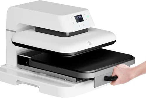 HTVRONT Heat Press Machine - 15x15 (38cm x 38cm) Auto Heat Press Heats Up to 410°F (210°C), Ideal for Professional Iron On HTV Vinyl Projects - White