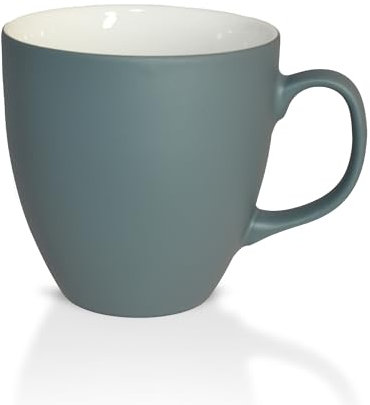 Mahlwerck Jumbotasse BIG, große hochwertige Porzellan-Kaffeetasse mit matter Oberfläche, moderner Kaffeebecher mit Henkel 600 ml, Urban Grey, grau