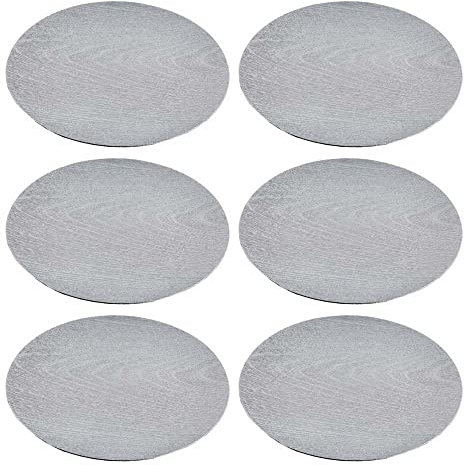 LOLAhome Juego de 6 bajoplatos Navidad de plástico Plateados de 33 cm