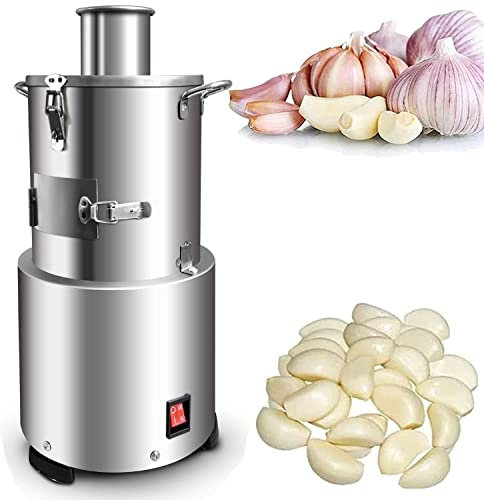 LOERSS Pelador de Ajo Eléctrico de 200 W, 30 Kg/h, Pelador de Ajo, Máquina Separadora de Ajo, Pelador de Ajo Comercial Doméstico de Acero Inoxidable