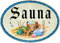 Kaltner Präsente Geschenkidee - Holz Geschenkartikel Deko Türschild im Antik Design Dekoartikel SAUNA (18 x 13 cm)