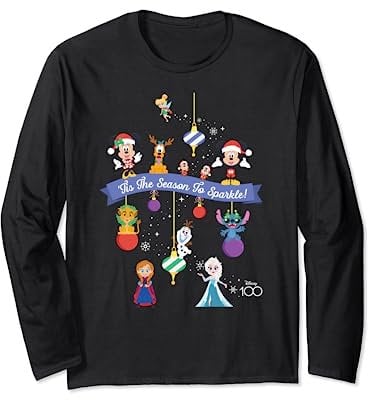 Disney 100 Christmas Holiday ‘Tis the Season to Sparkle! Long Sleeve T-Shirt