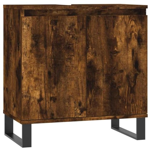vidaXL Badschrank Räuchereiche 58x33x60 cm Holzwerkstoff