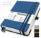 Mlife A5 Kariert Journal Notizbuch,360 Seiten Und 100g/M² Tintenfestes Papier,Hardcover Collegeblock Notizblock,Notizbücher Mit Falttasche Für Büro Schule Zuhause Schreiben&Notizen(Blau)