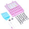 Kitchtic Tortendekorationsset - 42 Stück -Inklusive Blumentüllen, Adapter, Spritzbeutel mit Tüllen, Dekorationszentrum und Schere, Cake Decoration Reinigungsbürste, Handbuch mit Aufbewahrungsbox -Rosa