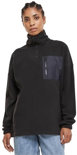 Urban Classics Ladies Polar Fleece Troyer Maglia di Tuta, Black, L Donna