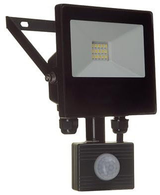 Greenbrook Outdoor Floodlight with Motion Sensor, Black Aluminium, 10W LED